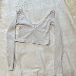 White cropped long sleeve